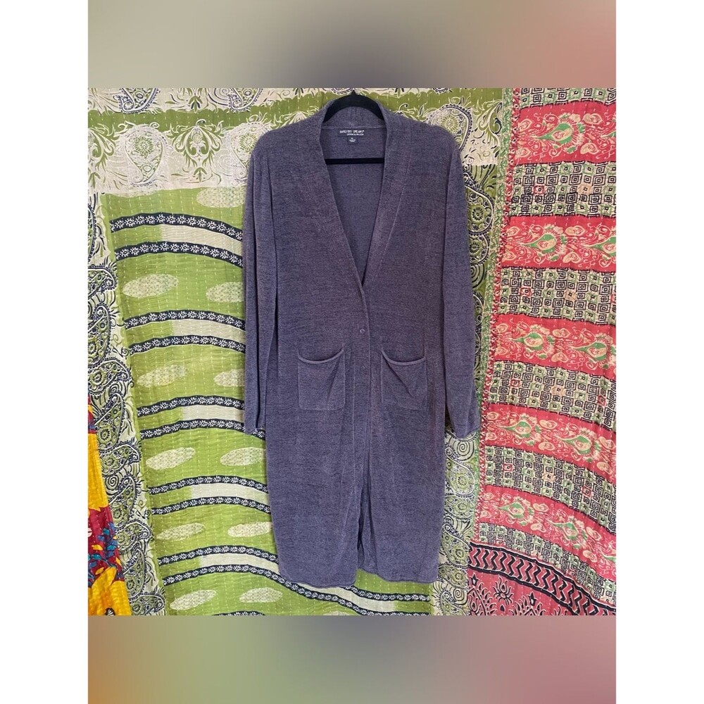 Barefoot Dreams Slate CozyChic Ultra Lite Knit Duster Cardigan Size Extra Large - Picture 2 of 16